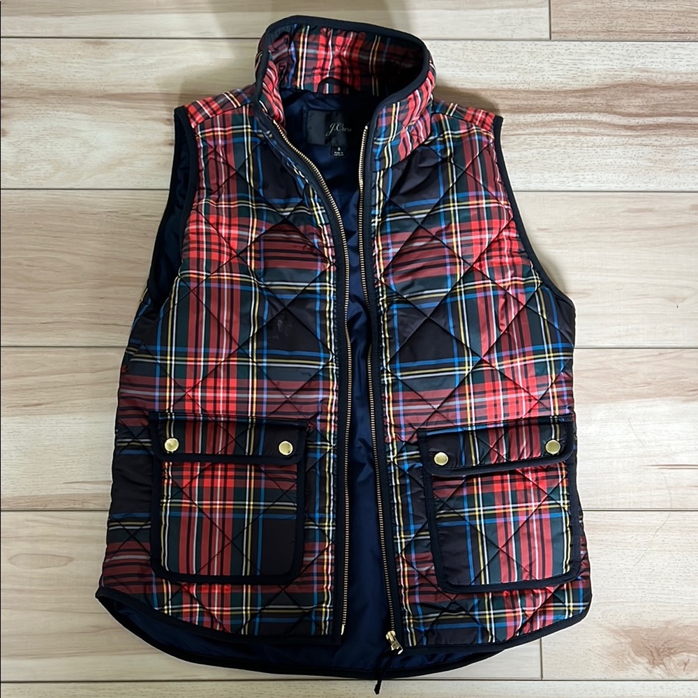 EUC J Crew Primaloft Tartan Vest